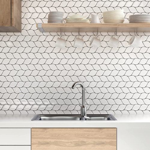 ZONYON 10Sheet Vinyl Peel And Stick Tile Backsplash Waterproof Heat